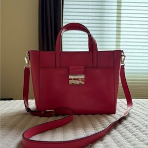 Cole Haan pink purse with crossbody strap